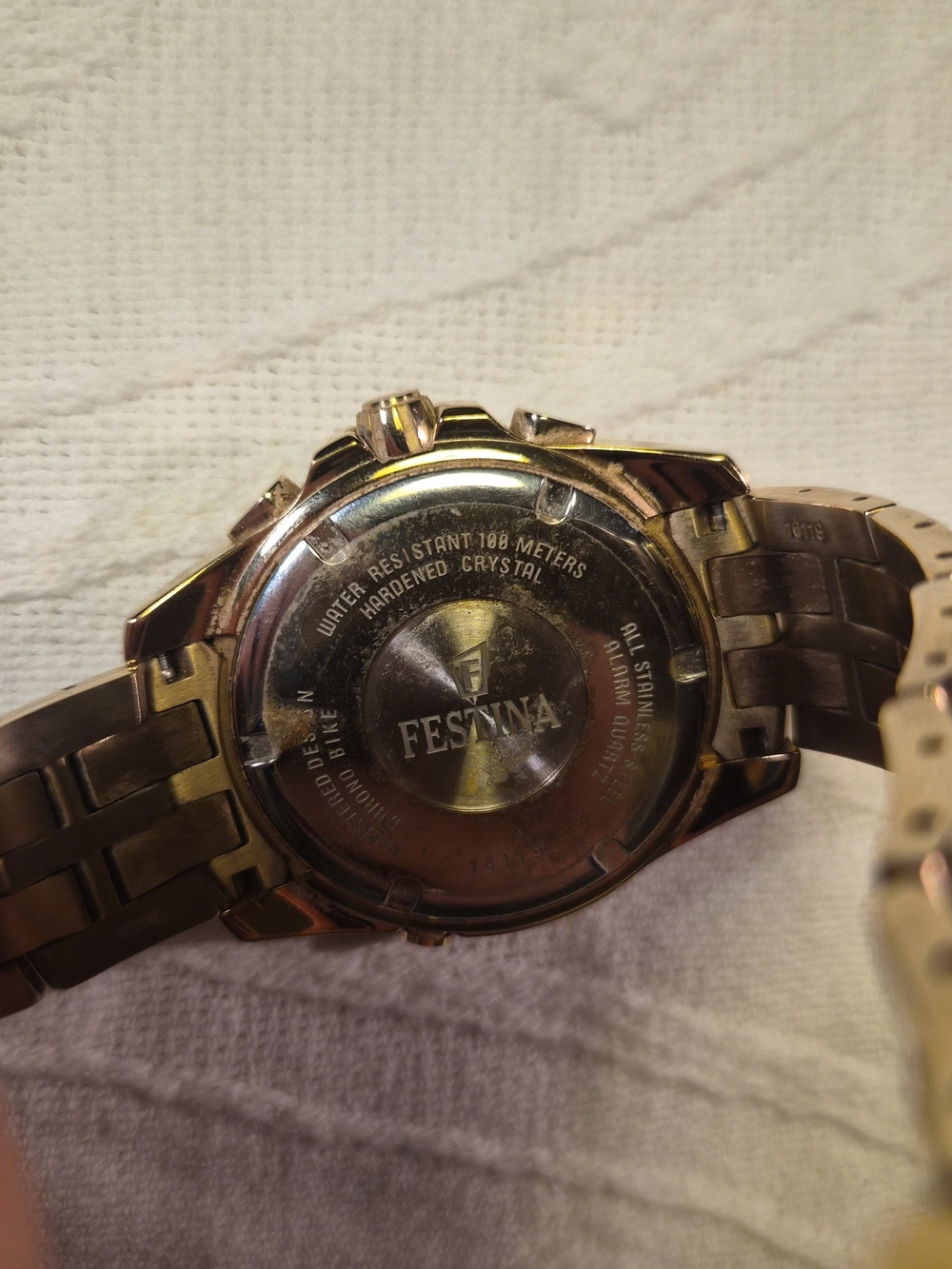 Mens Festina Watch Chronograph Gold Plated F 16119 Chrono Bike Blue Face ✨️💫 - Picture 11 of 13